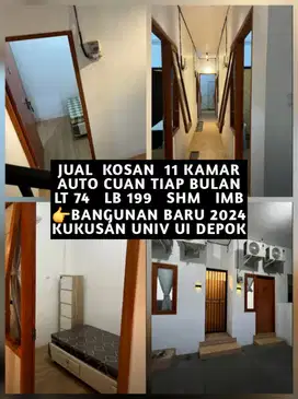 JUAL KOST KOSAN 11 KAMAR DEKAT UNIVERSITAS INDONESIA UI KAMPUS DEPOK