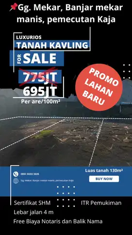Jual Tanah Luas 1.3Are Free Biaya Kecual BPHTB Lokasi Denpasar Utara