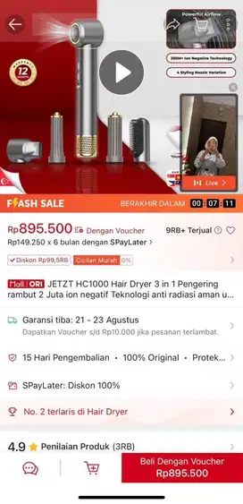 Hair Dryer 3 in 1 JETZT HC1000