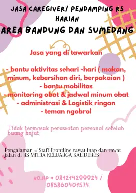 Jasa caregiver / pendamping RS harian