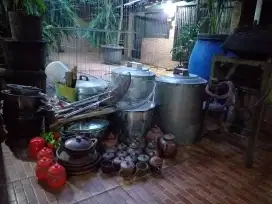 jual kompor gas, panci2 ukuran jumbo alumunium / stainless,