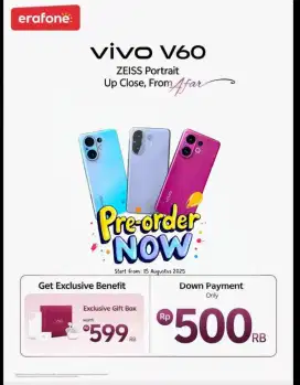 Promo New item Vivo V60 12/256GB masa PO banyak hadiah nya