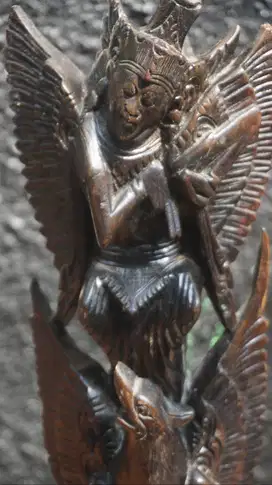 Patung Kayu Ukir Garuda Sayap Lebar Vintage Bali Jawa – Dekorasi Antik