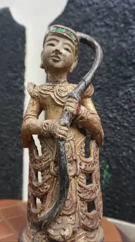 Patung Kayu Antik Dewa Penjaga – Ukiran Tangan Vintage Etnik Jawa Bali