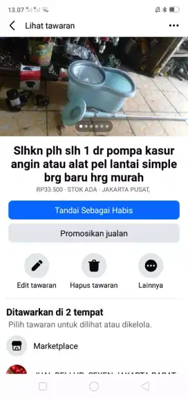 Slhkn plh slh 1 dr pompa kasur angin/alat pel lantai brg PD baru murah