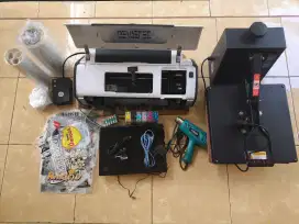 3,5JT TAKE ALL! PRINTER DTF R1390 A3 + MESIN PRESS +  HEAT GUN + DLL