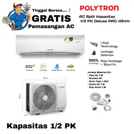 FREE PASANG! POLYTRON AC Split 1/2 PK R32 PAC-05VH Turbo Cooling AUTO