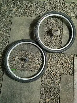 Wheelset Sepeda 26 Weinmann Zac19 ban kenda koyote 26 hub deore LX