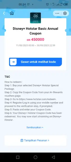 disney hotstar basic 1 tahun