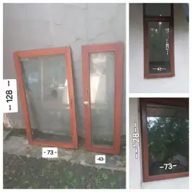 Jendela Kaca kayu tahan air rayap ex Villa