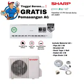 FREE PASANG! SHARP AC Split 1/2 PK Garuda Series AH-5BEY MultiFlow R32