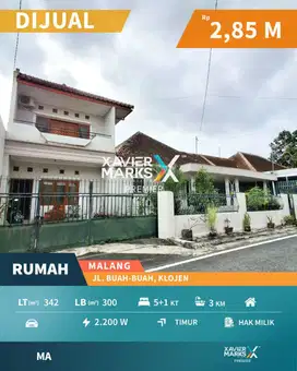 Rumah Vintage Harga Miring Dijual di Area Buah - Buahan, Klojen, Mlg