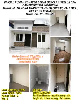 Dijual rumah cluster jln.nangka tuanku tambusai
