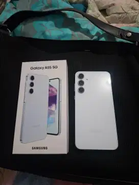DIJUAL SAMSUNG A55 LIKE NEW 12/256 GB ICEBLUE