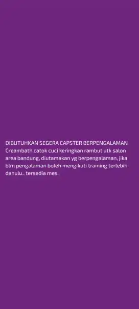 Dibutuhkan Capster