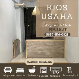 Kios usaha depan jalan raya lokasi strategis apartemen bassura city