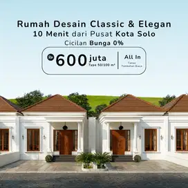 Dijual Rumah Baru di Kartasura Sukoharjo | View Merapi | Tipe 50/100