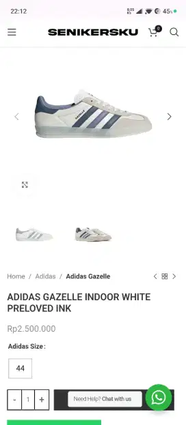 Sepatu adidas Gazelle white GOOD !!!