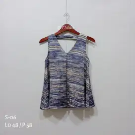 Baju / Atasan Wanita Biru Coklat s06