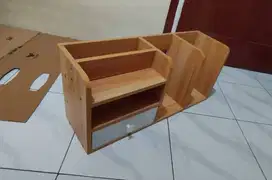 Rak Buku Kayu Portable Multifungsi