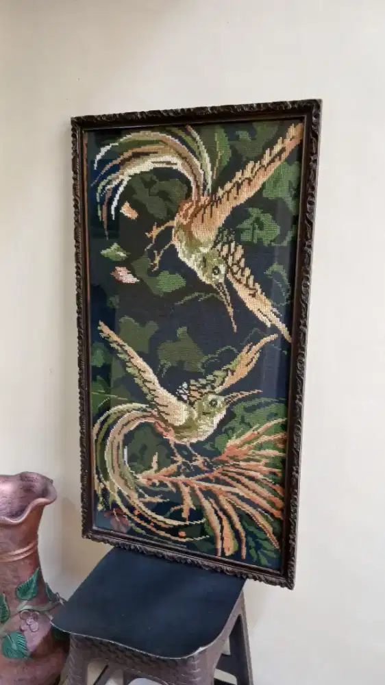 Lukisan burung kristik strimin lawas