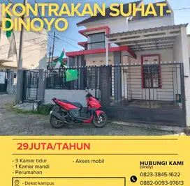 Kontrakan 3 kamar Suhat Dinoyo Malang Lowokwaru