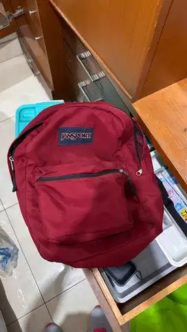 Tas Ransel Jansport Merah Asli Cross Town Russel Red