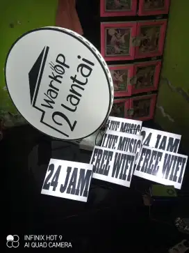 Neon box bulat uk 120 cm 2 sisi