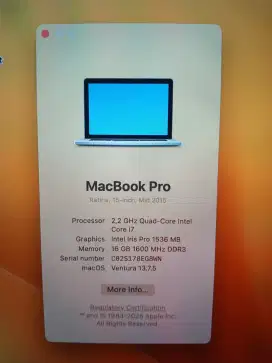 Macbook pro 15-inch,mid 2015 mulus