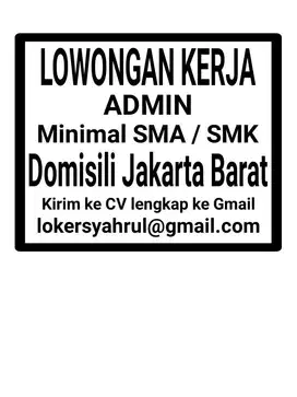 Lowongan kerja admin