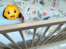 Jual tempat tidur bayi IKEA 2nd lengkap dengan kasur & bantal guling