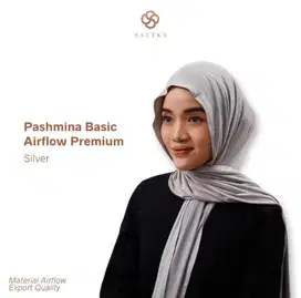 Pashmina Airflow Premium Sattka warna silver (PRELOVED)
