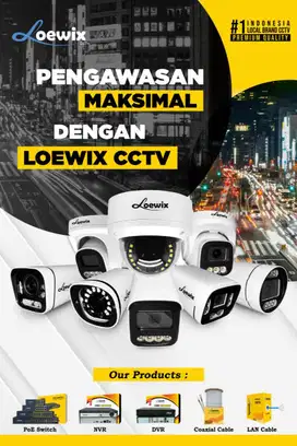 Paket CCTV 4 Camera ColourVu Gratis Pasang, Setting ke TV & HP