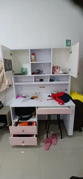 Meja belajar bahan kayu triplek tebal kokoh