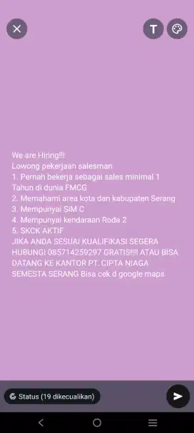 Lowongan pekerjaan salesman