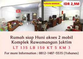 Rumah siap Huni komplek Rawamangun akses 2 mobil