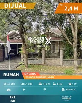 Dijual Rumah Terawat Siap Huni di Pondok Blimbing Indah Malang