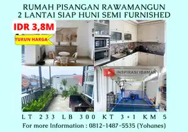 Rumah Pisangan Rawamangun 233mtr 2 lantai siap Huni semi furnished