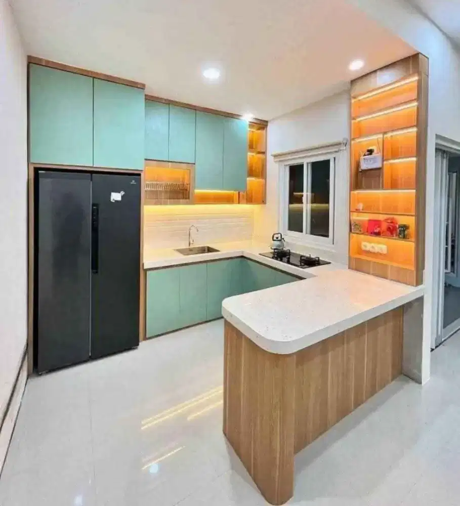 Kitchen set dapur Lemari gantung tempahan