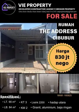 Rumah siap huni the address cibubur