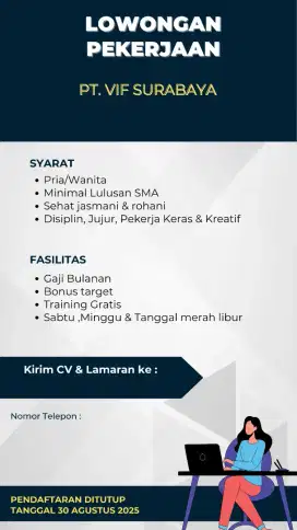 Open Rekrutment Untuk Kantor Baru