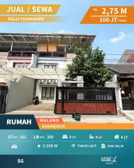 Dijual/Disewakan Rumah Premium Furnish dekat SMA Santo Yusup Malang