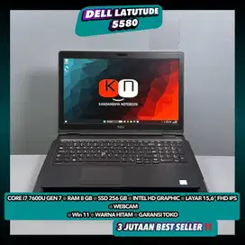 Dell Latitude 5580 Core i7 7600U Gen7 Ram8/256GB Layar Fhd Ips