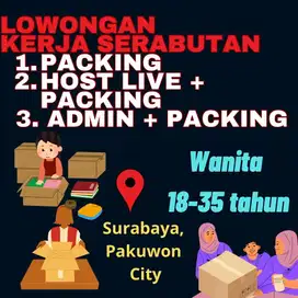 Lowongan kerja Packing Serabutan dan Admin