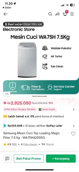 Mesin Cuci Samsung Top Loading