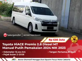 [ LOW KM ] Toyota HiACE Premio 2.8 Diesel MT Manual Putih 2023/2024