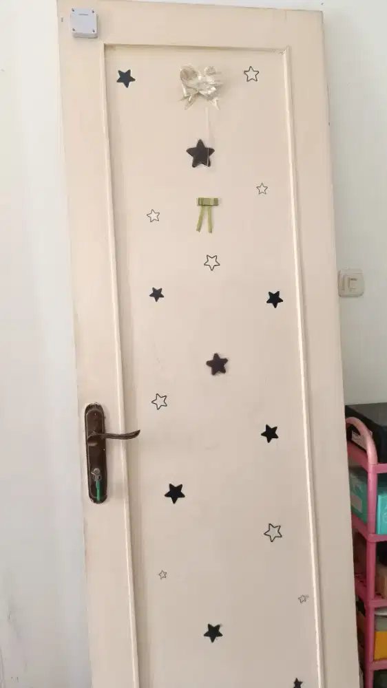 Daun pintu kayu putih estetik glossy