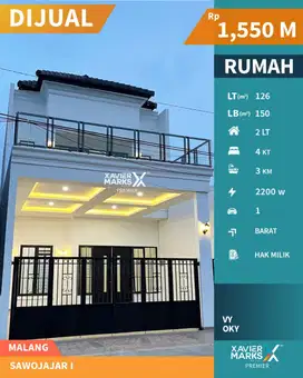Rumah Gres Siap Huni Modern di Sawojajar Malang