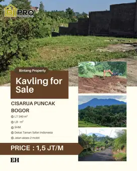 DIJUAL TANAH DI CITEKO CISARUA DEKAT TAMAN SAFARI