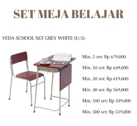 READY STOK KEMBALI! Set meja belajar / kursi siswa